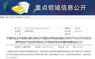 年产9000万平方米瓦楞纸板生产线项目环保验收完成